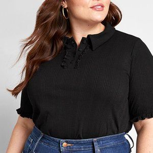 ModCloth Daily Wins Ribbed Polo Top NWT